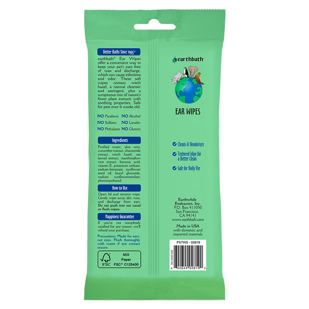 Earthbath Ear Wipes-Ear Wipes : 25 ct