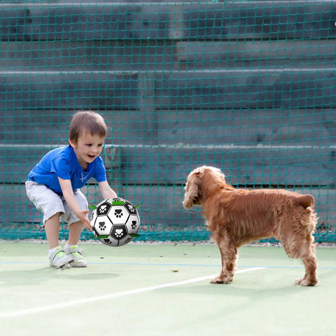 Dog Soccer Ball Toy with Tabs includes Free Pump Glow in the Dark or Standard in two sizes